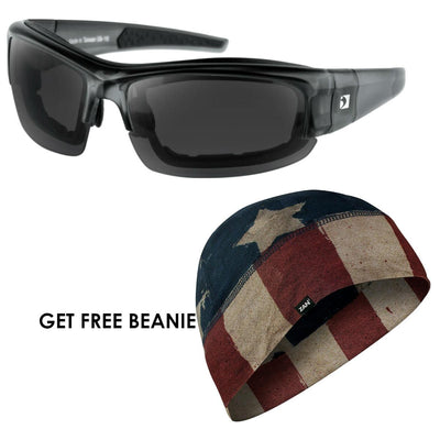 Bobster Rally Convertible Sunglasses with ZANHeadgear® Patriot Beanie Bundle - American Legend Rider