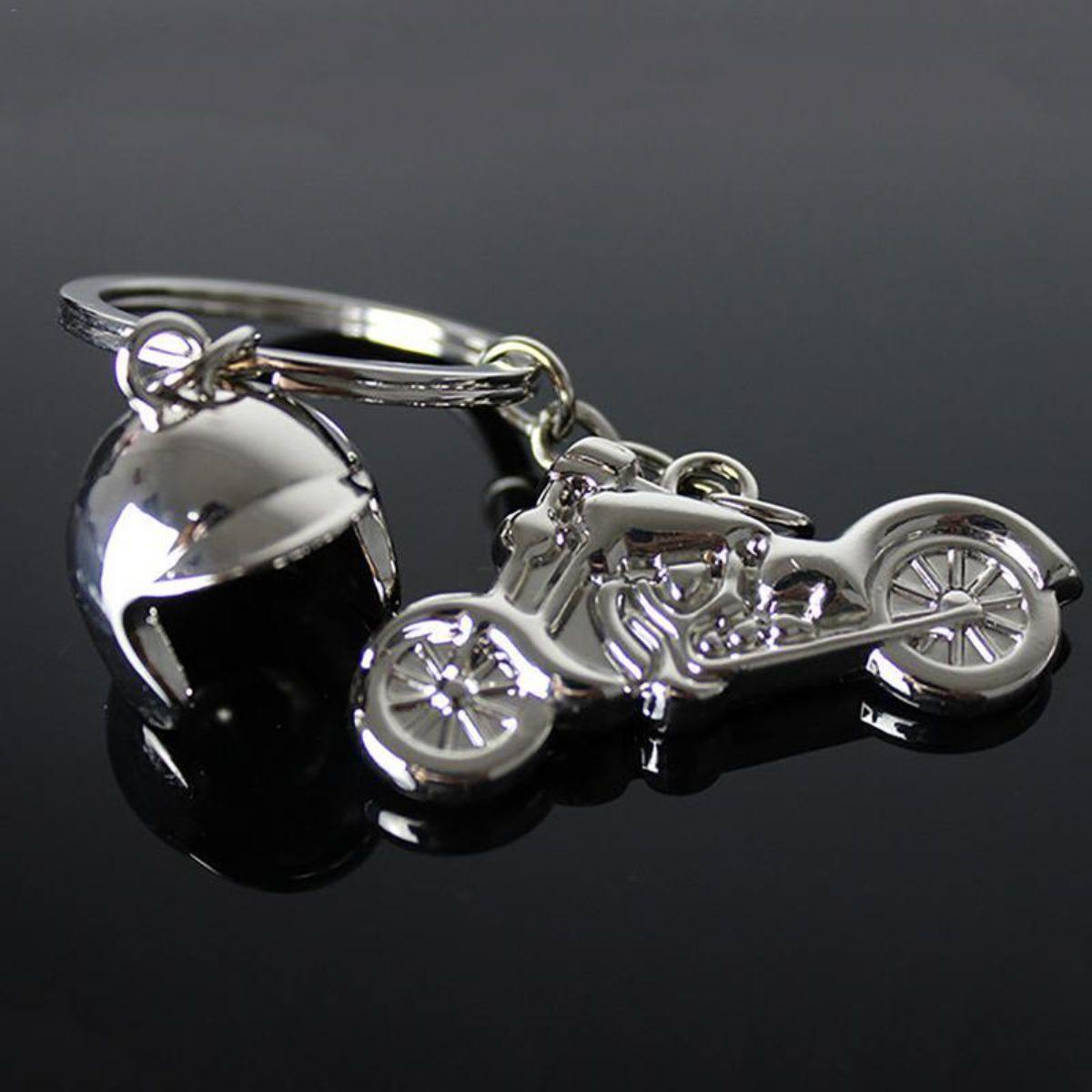 Motorcycle with Helmet Keychain - American Legend Rider