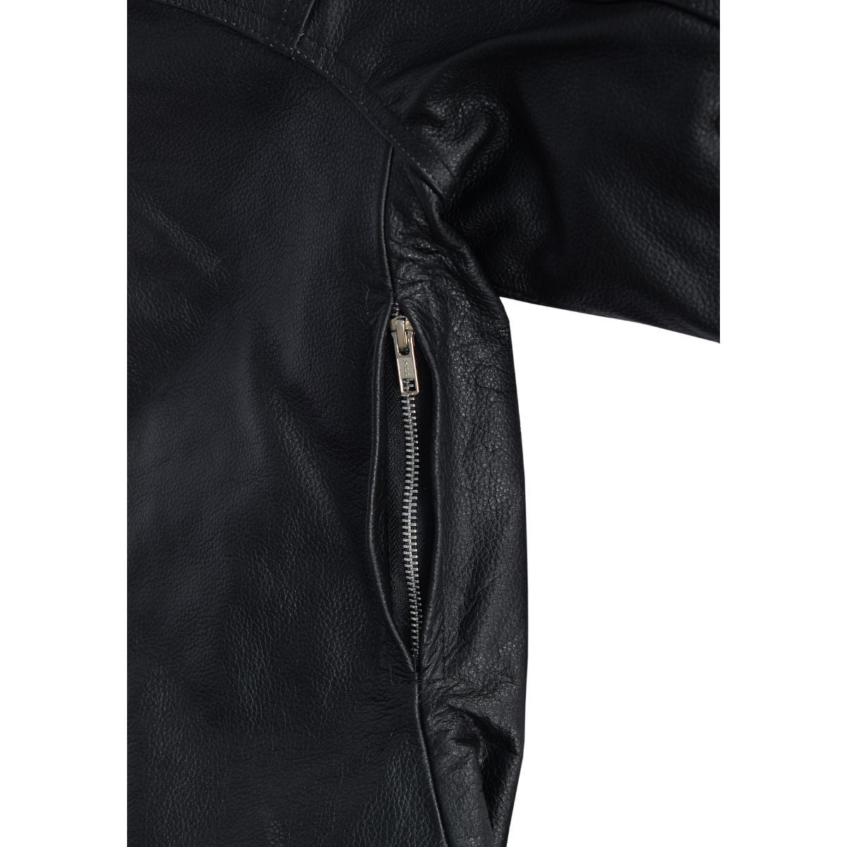 Vance Leather High Mileage Men's Black Vented Premium Leather Scooter Jacket