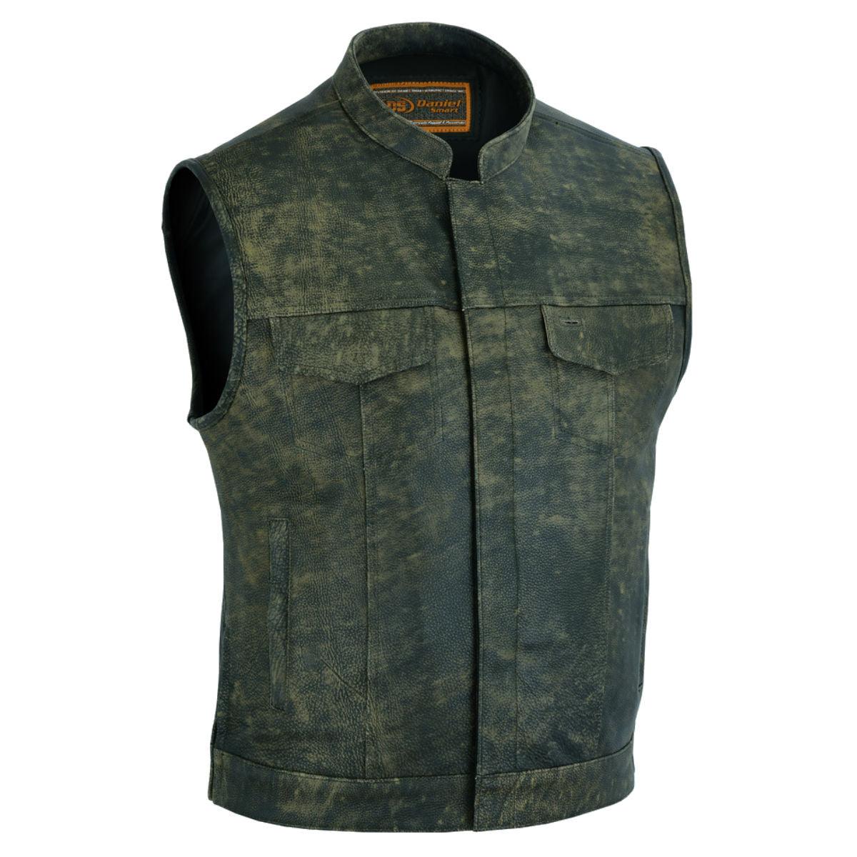 Sharp Shooter (Black) Men's Motorcycle Leather Vest