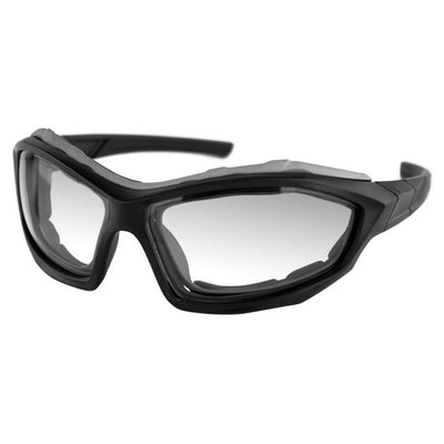 Bobster Dusk Convertible Sunglasses, Polycarbonate, OS, Matte Black Frame, Anti-fog Clear Lenses - American Legend Rider