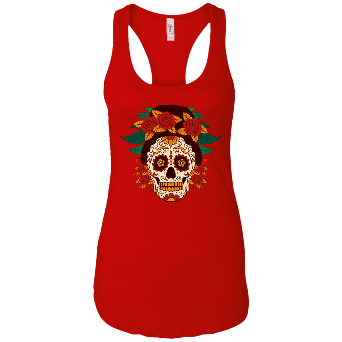 Sugar Skull Roses Tank Top, Cotton/Poly-Jersey - American Legend Rider