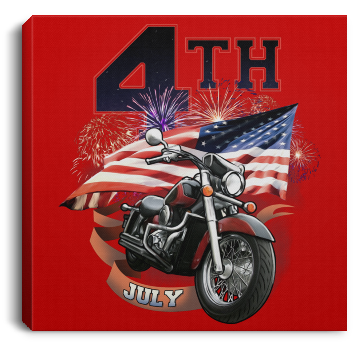 4th of July Square Canvas Frame .75in - American Legend Rider