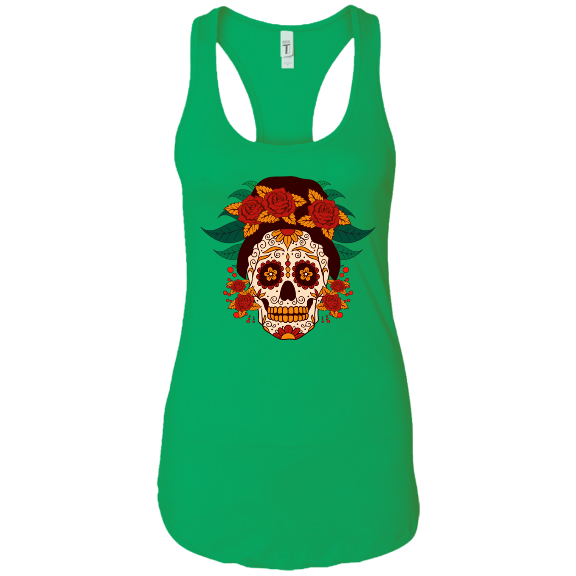 Sugar Skull Roses Tank Top, Cotton/Poly-Jersey - American Legend Rider