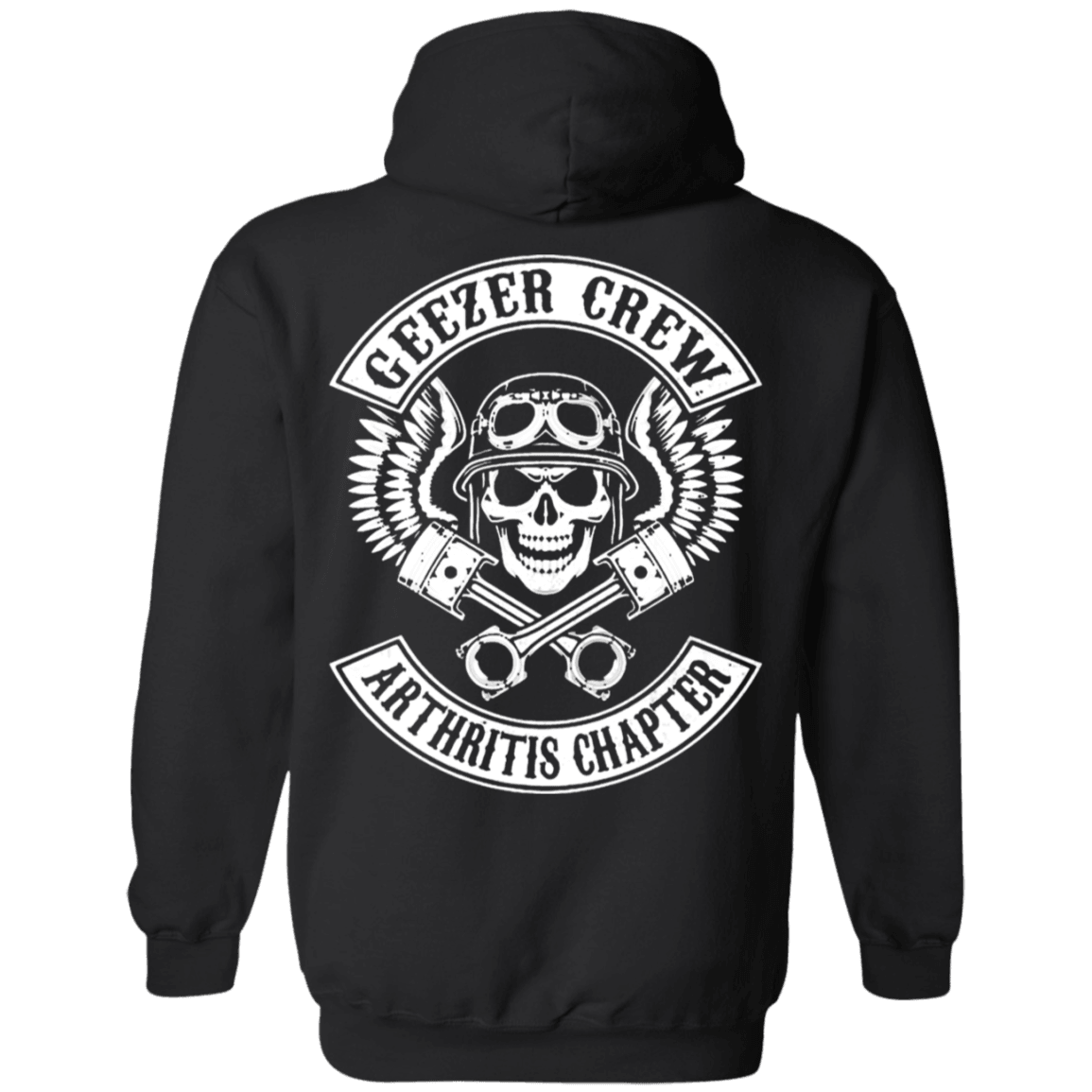 Geezer Crew Arthritis Chapter Hoodie, Cotton, Black - American Legend Rider