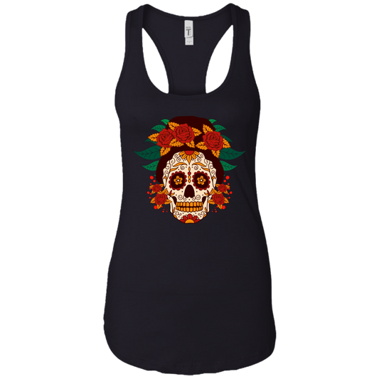 Sugar Skull Roses Tank Top, Cotton/Poly-Jersey - American Legend Rider