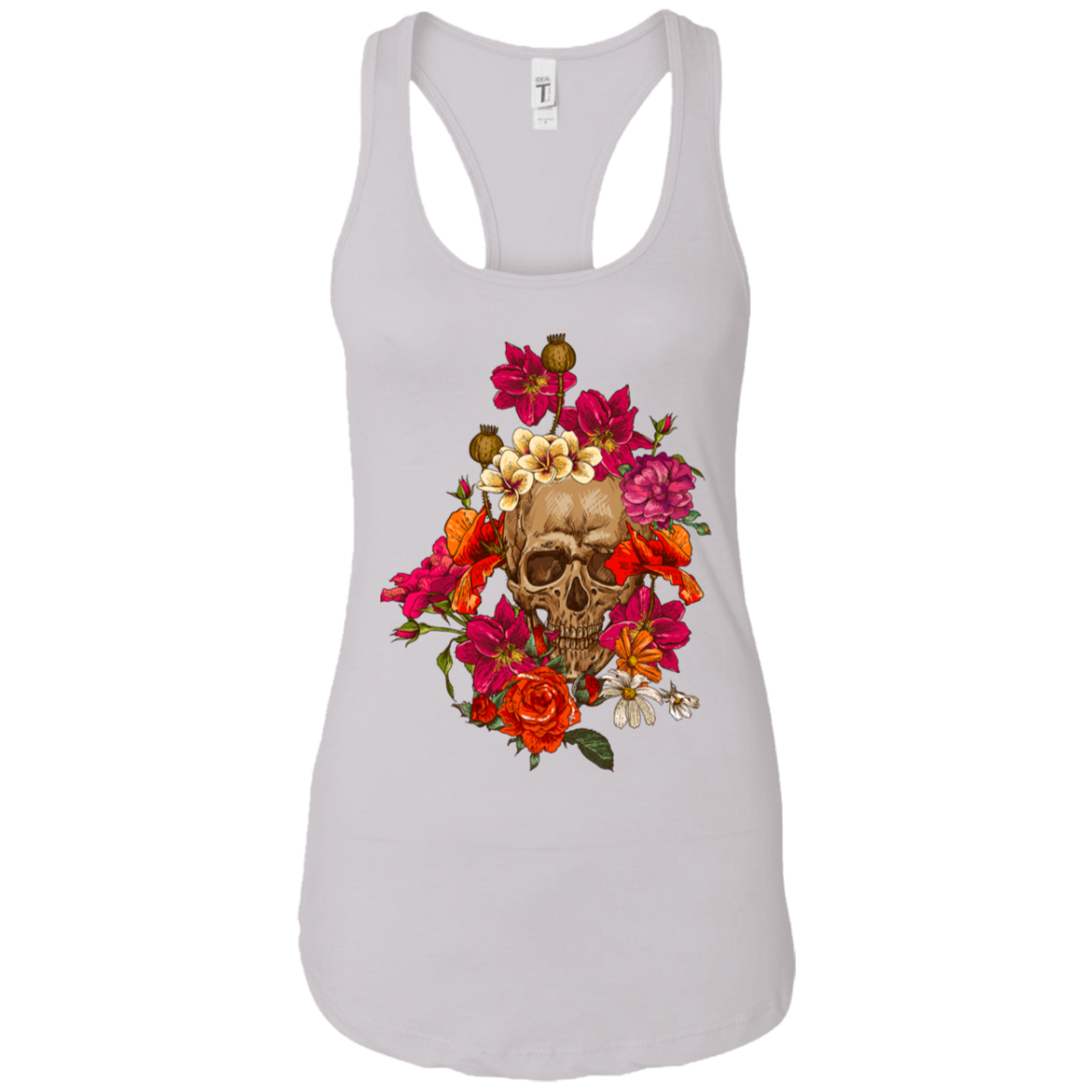 Colorful Flower Skull Tank Top - American Legend Rider