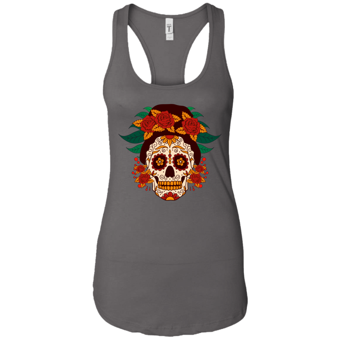 Sugar Skull Roses Tank Top, Cotton/Poly-Jersey - American Legend Rider