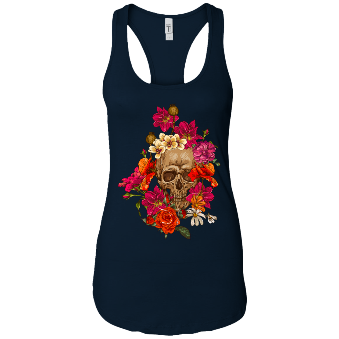 Colorful Flower Skull Tank Top - American Legend Rider
