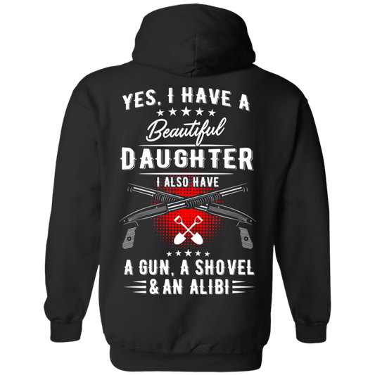 I Have A Beautiful Daughter Hoodie, Cotton/Polyester, Black