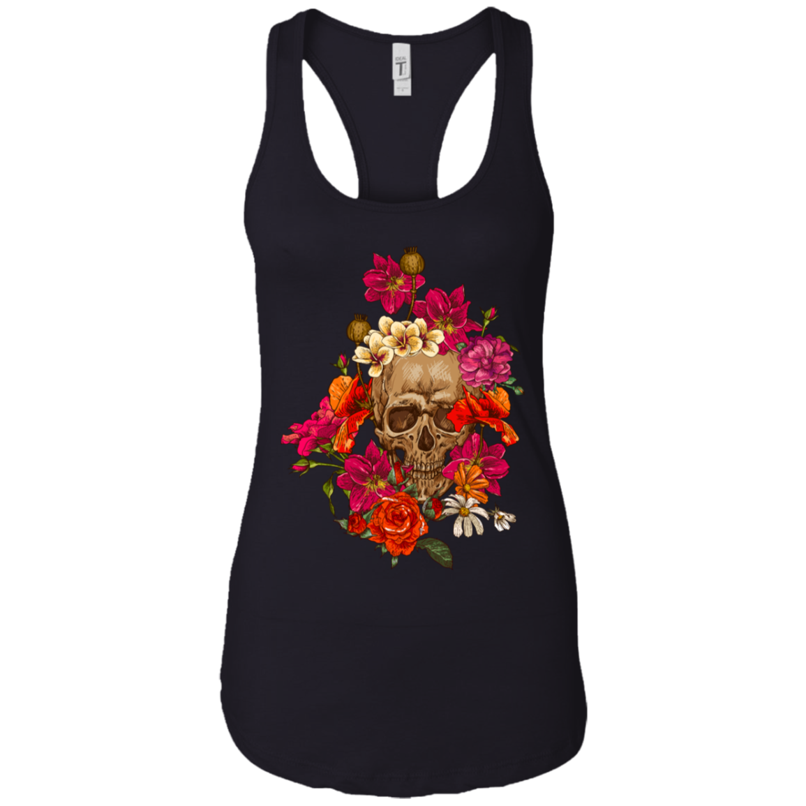 Colorful Flower Skull Tank Top - American Legend Rider