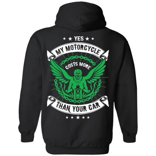 Yes, My Motorcycle Costs More Than Your Car Hoodie, Cotton/Polyester, Black - American Legend Rider