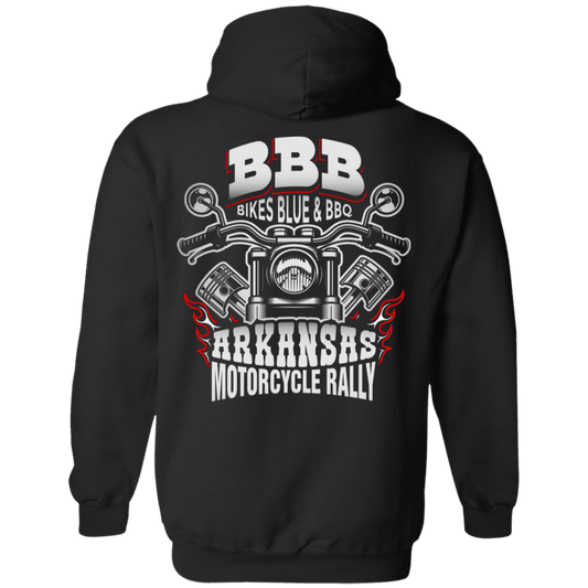 Bikes Blues & Bbq Arkansas Motorcycle Rally Hoodie, Cotton/Polyester, Black - American Legend Rider