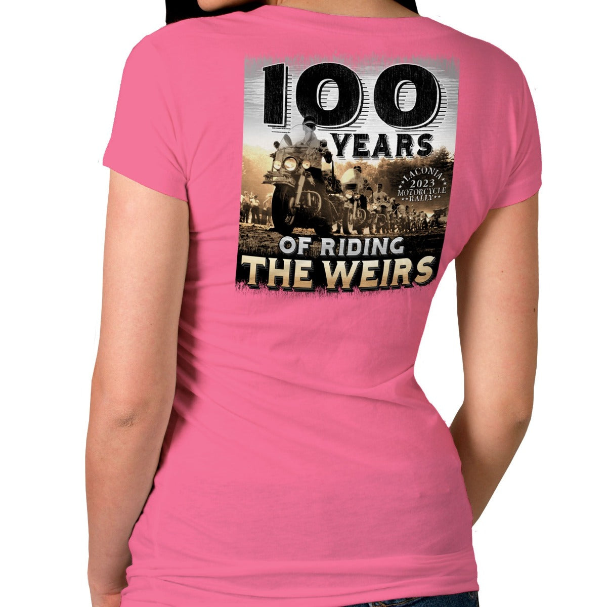 Hot Leathers Ladies Laconia Bike Week 2023 100 Year Shirt