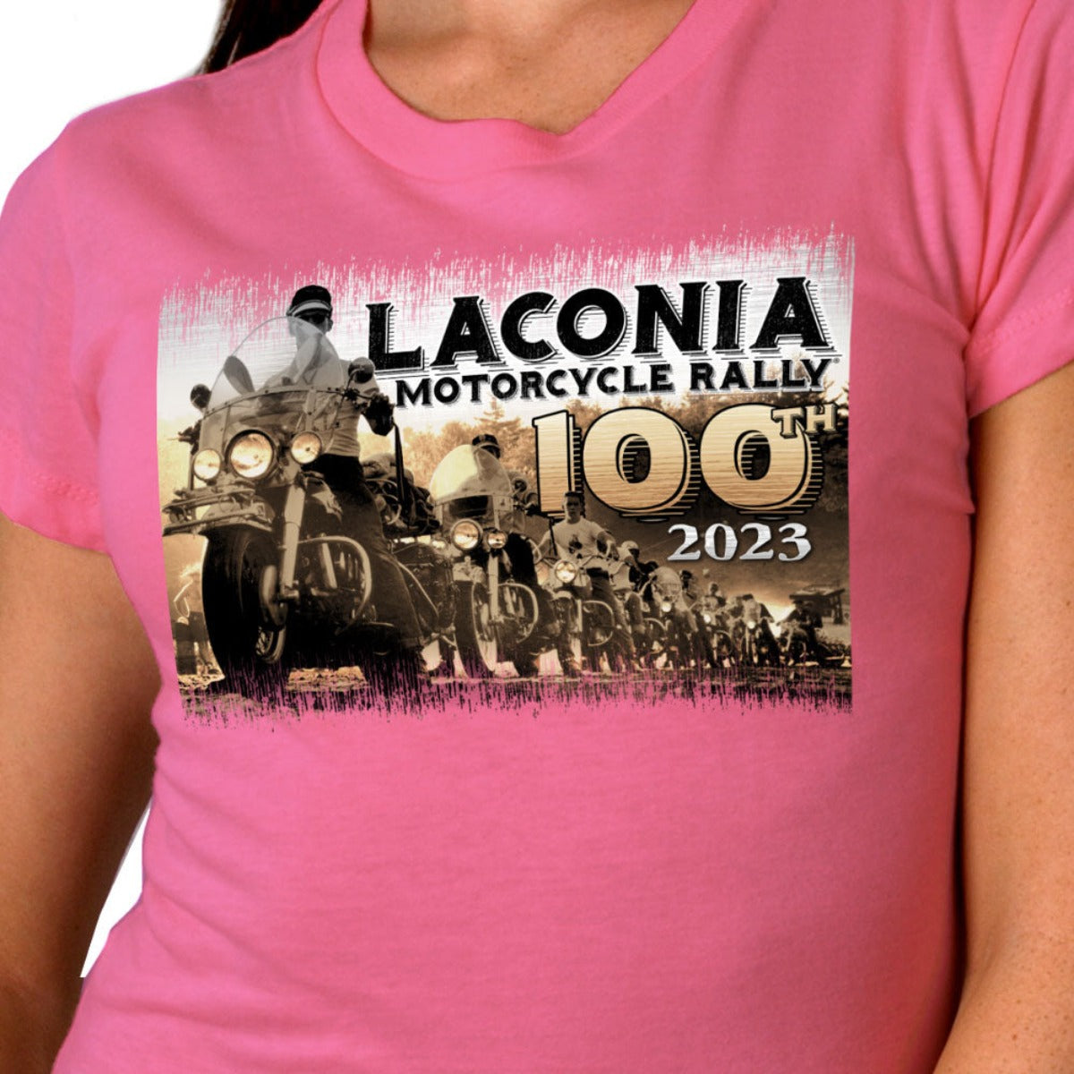 Hot Leathers Ladies Laconia Bike Week 2023 100 Year Shirt