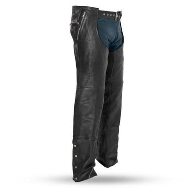 First Manufacturing Patriot - Unisex Motorcycle Leather Chaps with snap out liner (Revised) - American Legend Rider