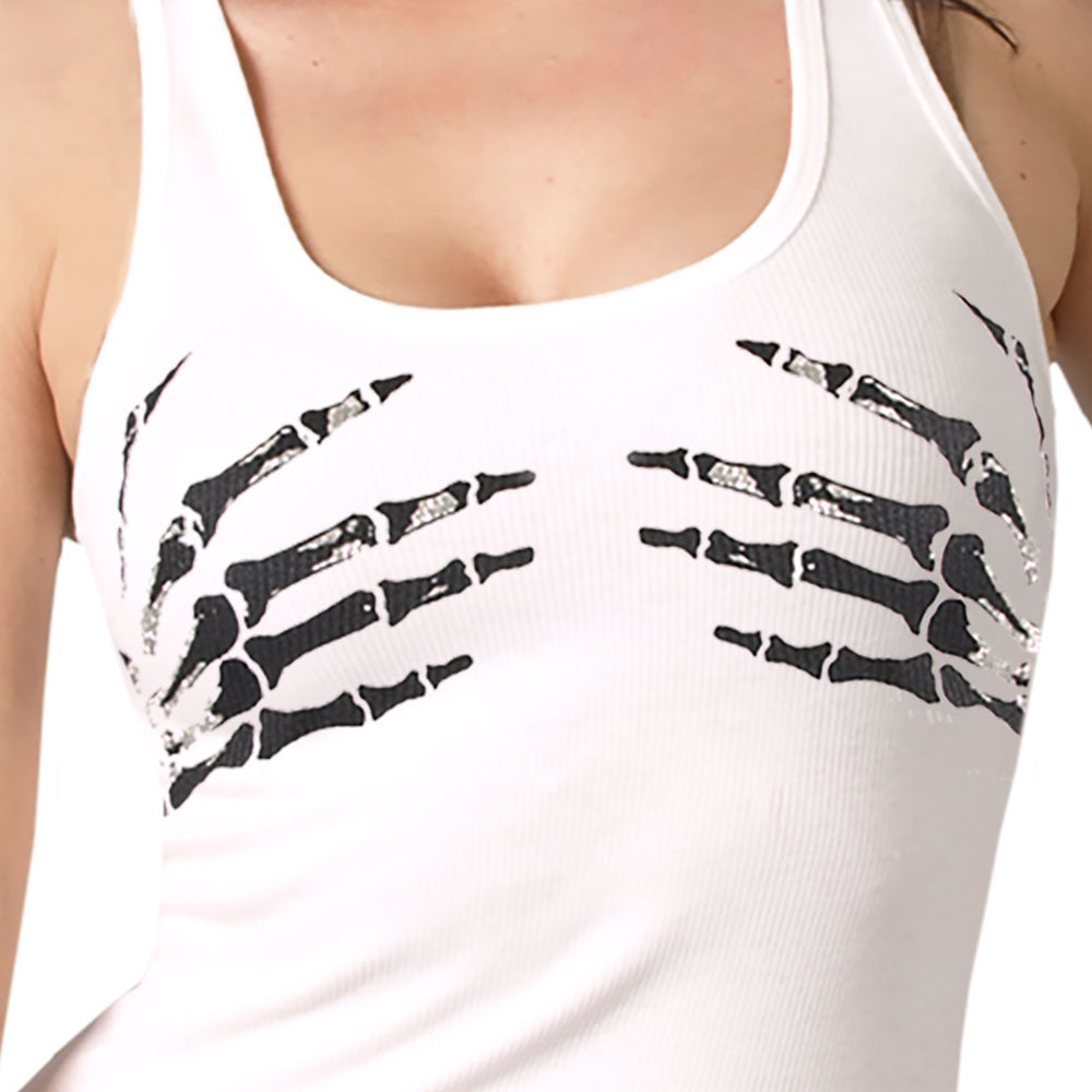 Hot Leathers Ladies Skeleton Balck Hands Tank Top GLF2190