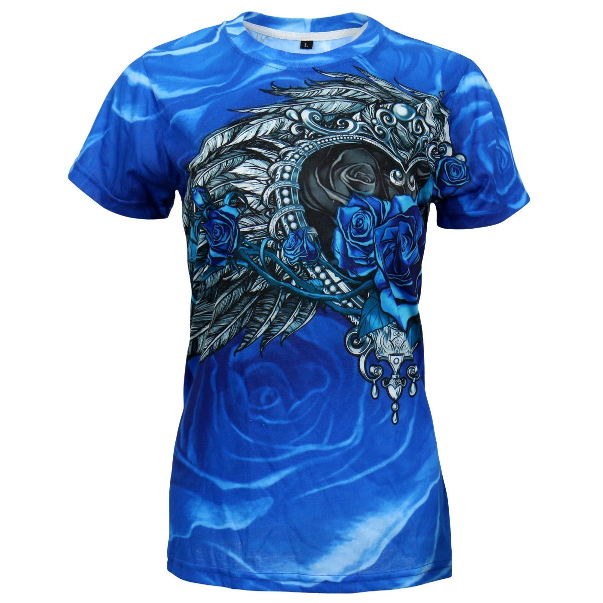 Hot Leathers Ladies Angel Roses Sublimation T-Shirt