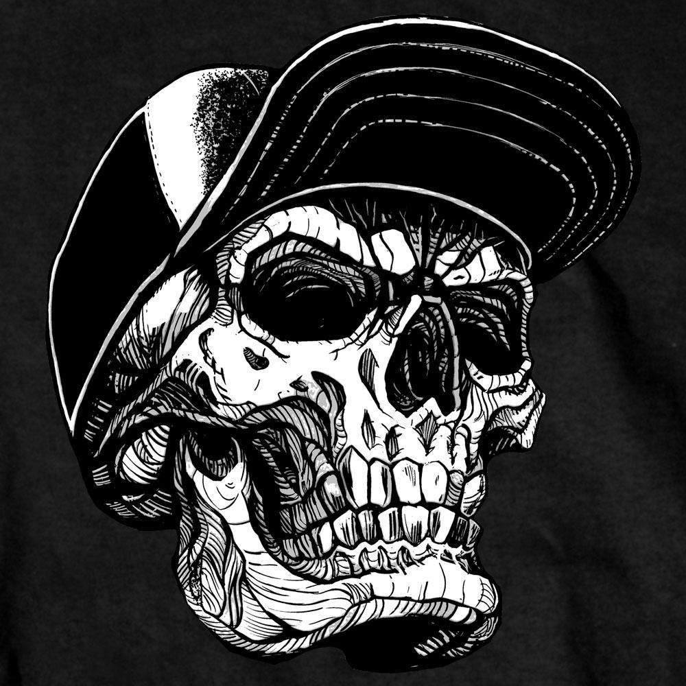 Hot Leathers Men's Snapback Skull T-Shirt, Black - American Legend Rider