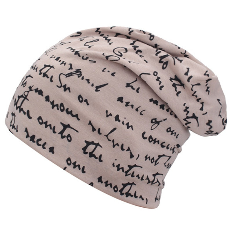 A Fashionable Printed Beanie Hat, perfect for casual outings.