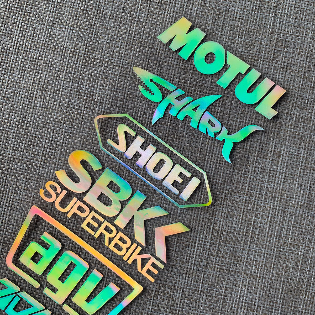 Motorcycle Helmet Rainbow Sticker Set