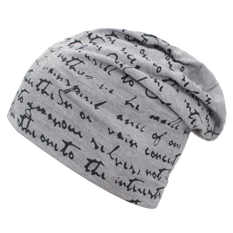 A Fashionable Printed Beanie Hat.
