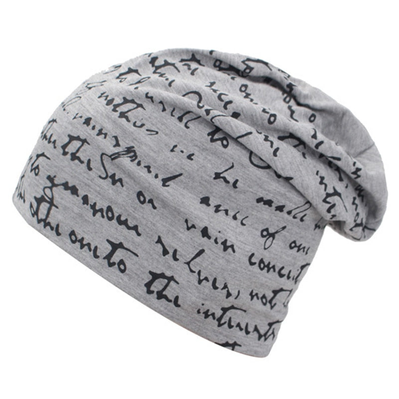 A Fashionable Printed Beanie Hat.