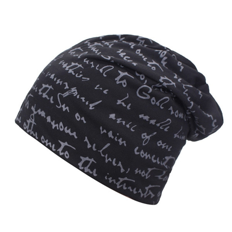 A Fashionable Printed Beanie Hat.
