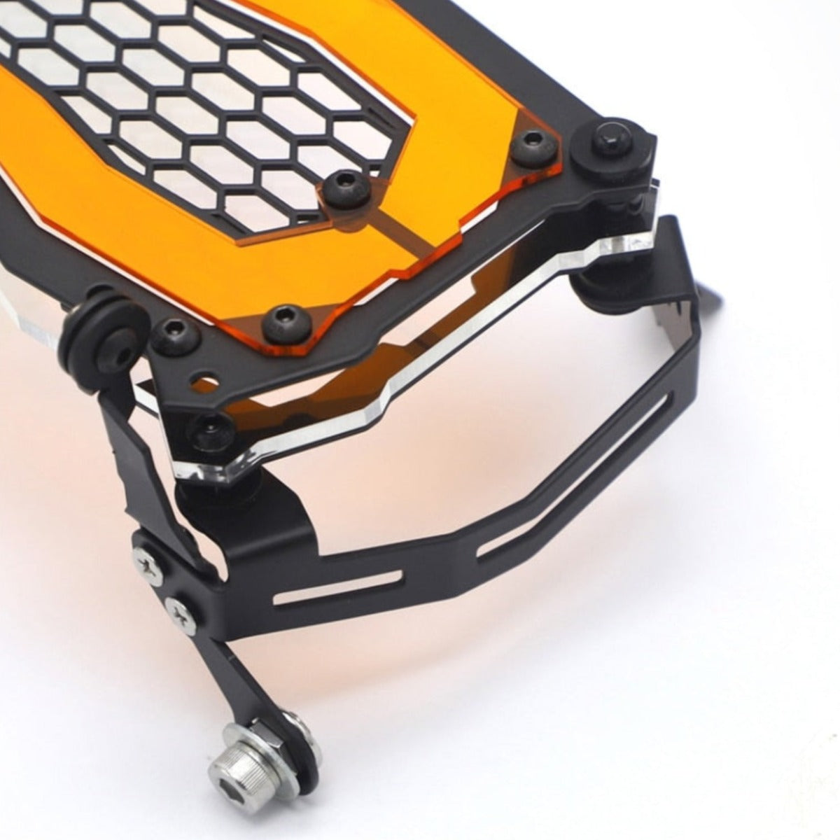 Motorcycle Headlight Protector Grille Guard for BMW, Black/Orange