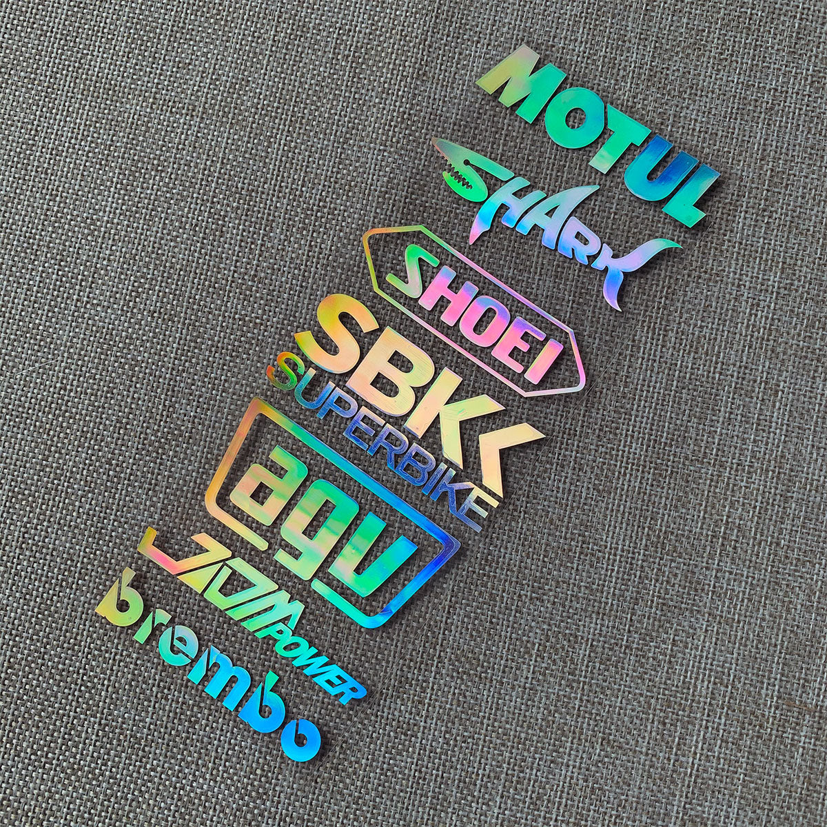 Motorcycle Helmet Rainbow Sticker Set
