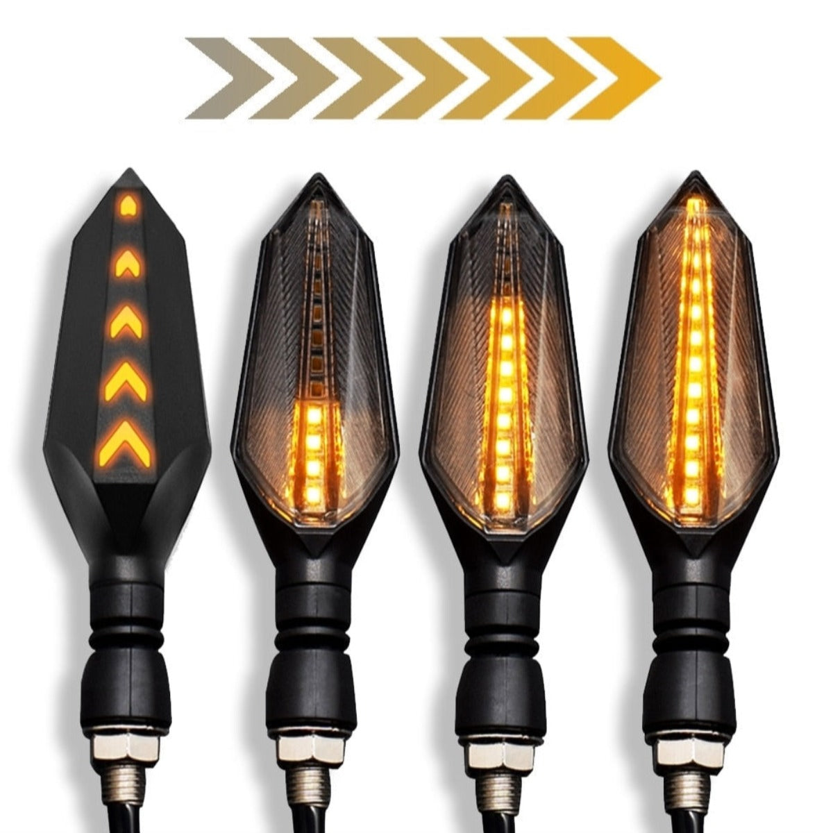 Universal Motorcycle LED Turn Signal Sequential Flow emphasizing Safety and Sequential Flow.