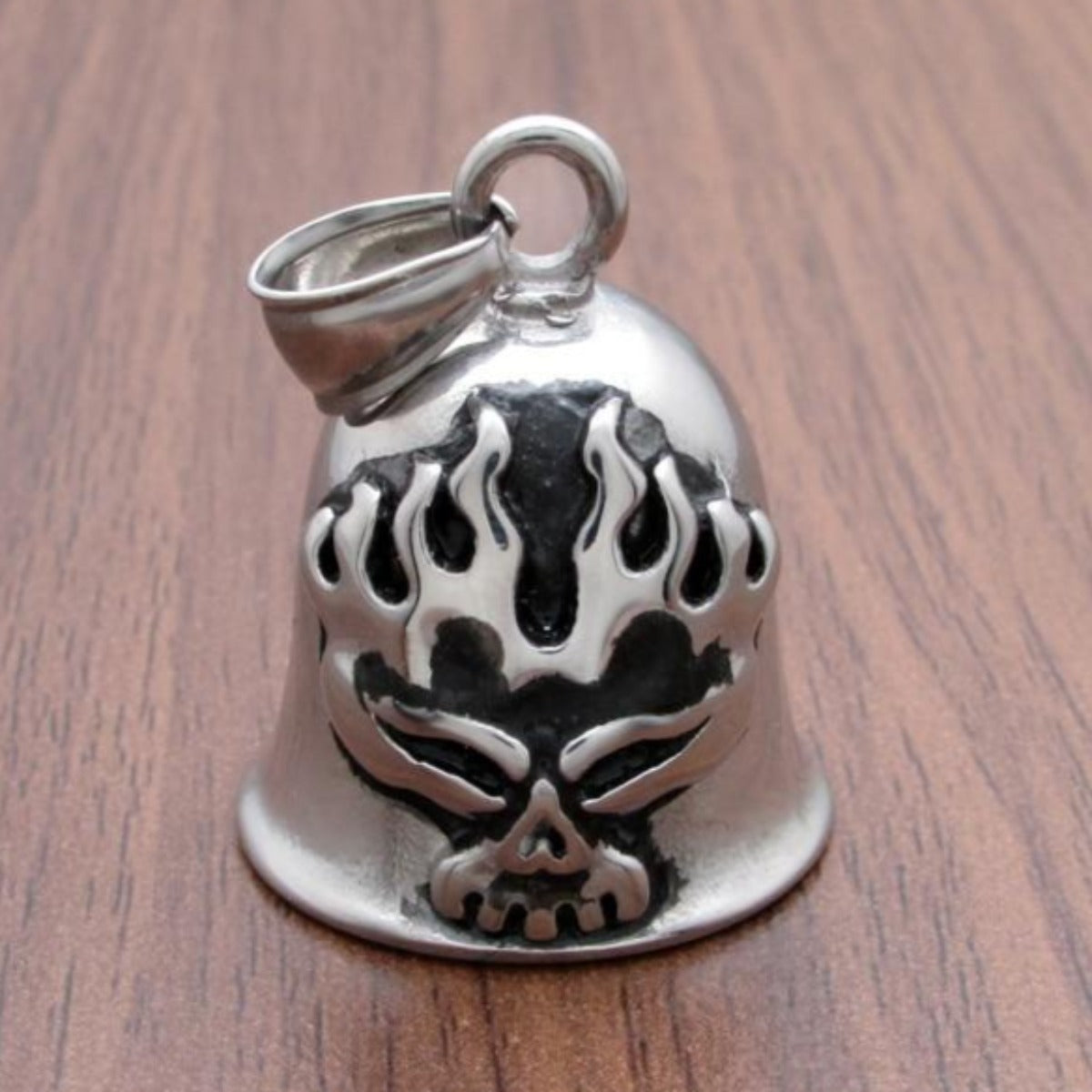 Stainless Steel Skull Rider Gremlin Bell Pendant