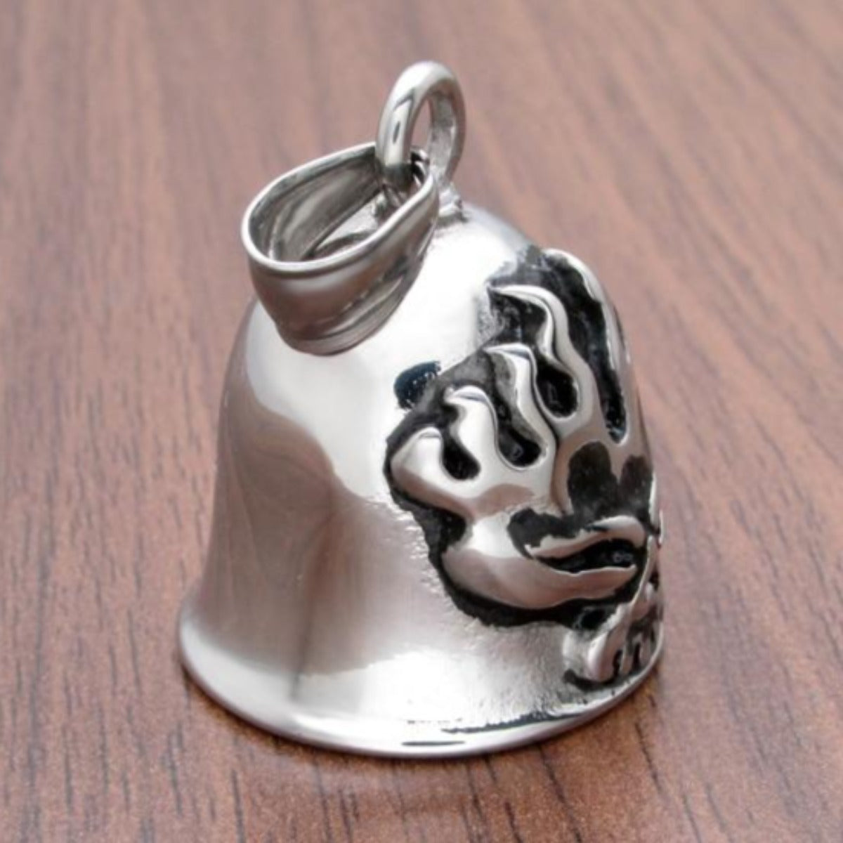 Stainless Steel Skull Rider Gremlin Bell Pendant