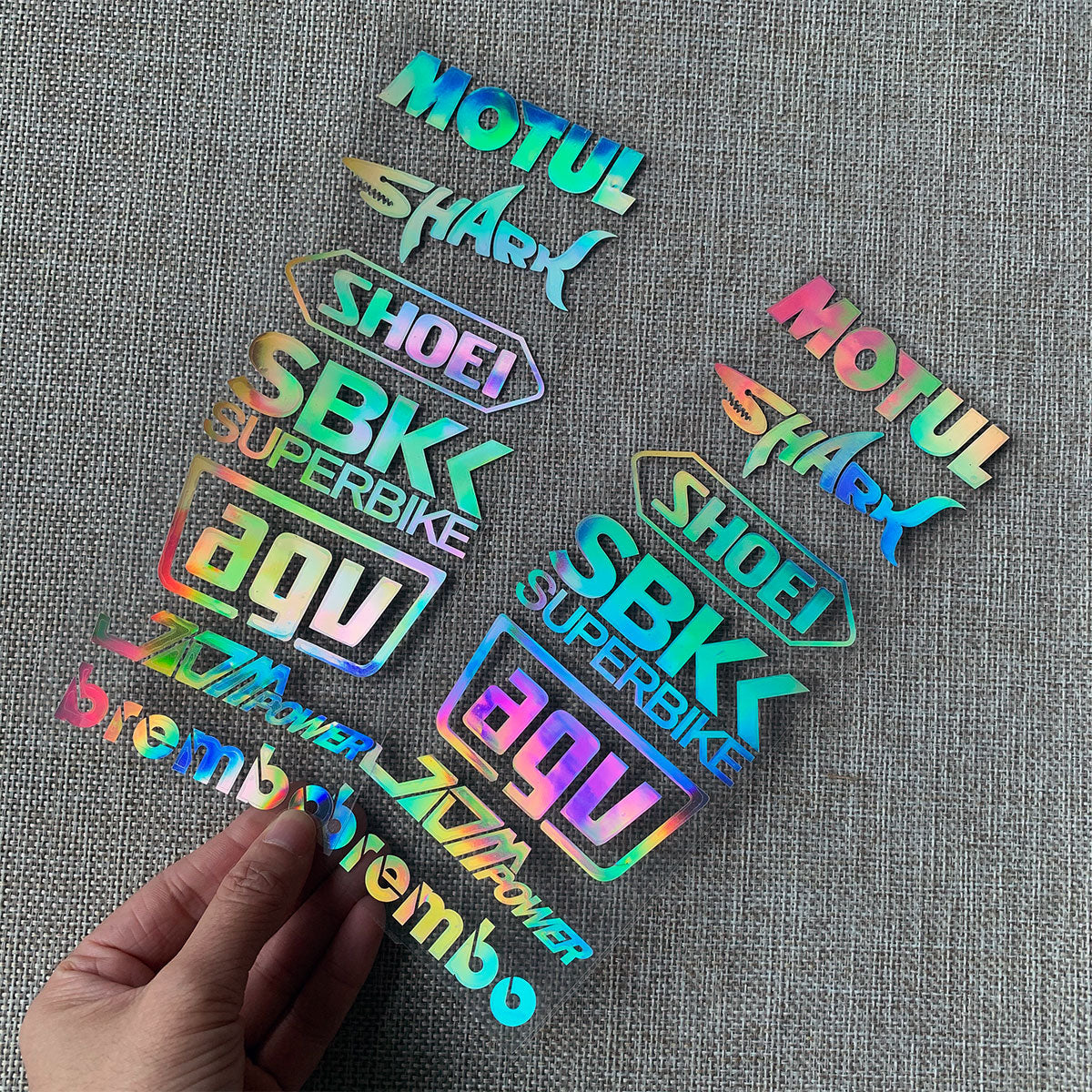 Motorcycle Helmet Rainbow Sticker Set