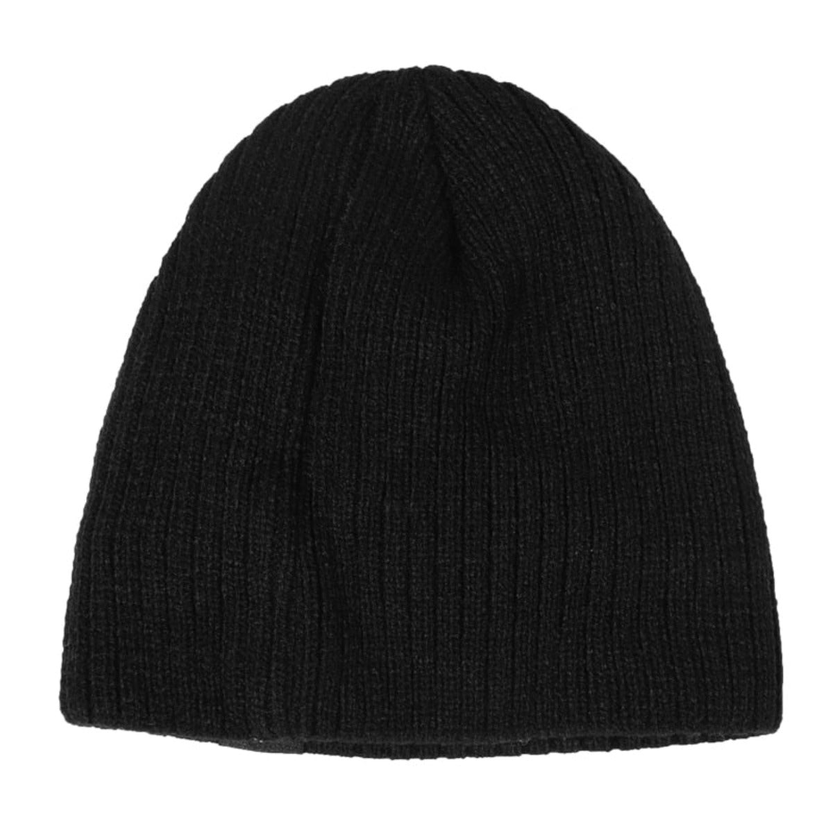 A Knitted Winter Beanie Hat made from soft and warm material on a white background.