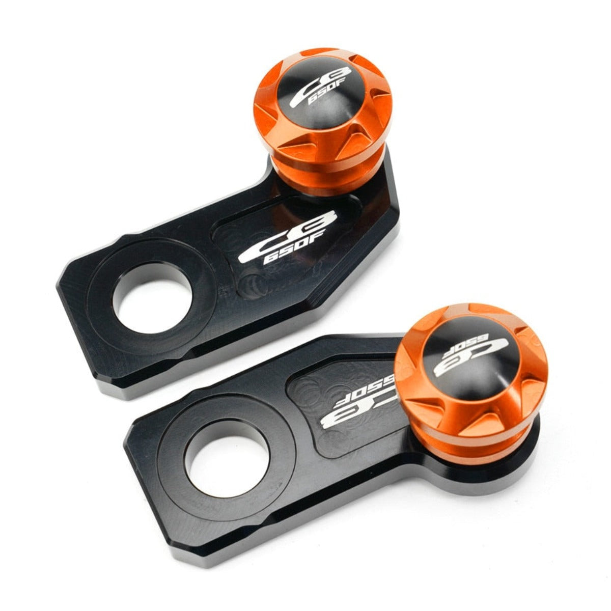 Motorcycle Chain Adjustment Block Frame Swingarm Spools Sliders for Honda CB/CBR 650F - Orange