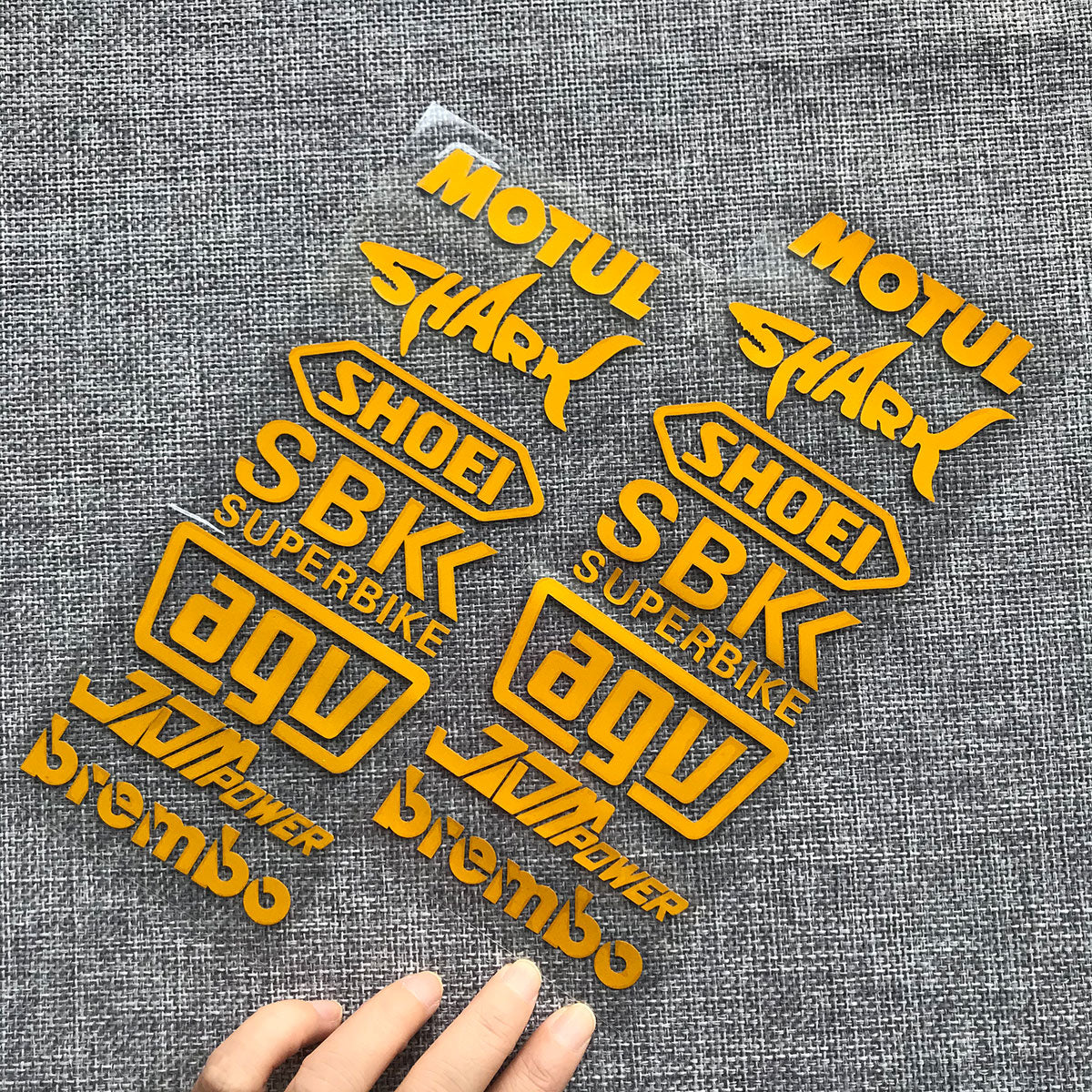Motorcycle Helmet Rainbow Sticker Set