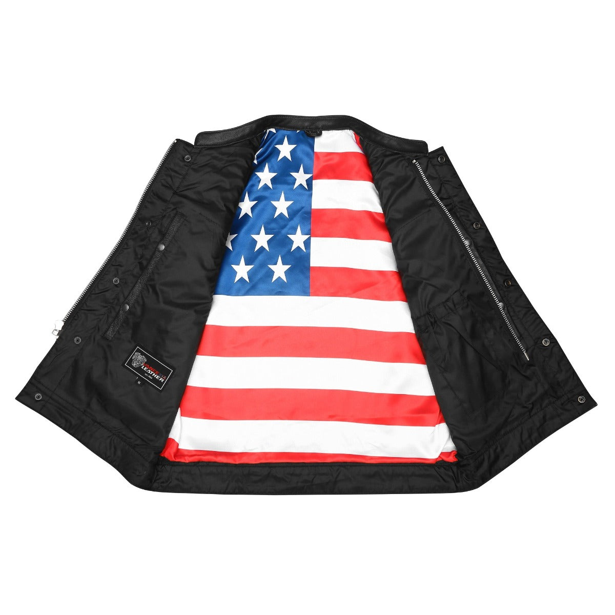 Vance Leather High Mileage Men's Leather Club Vest with Padding Quick Access