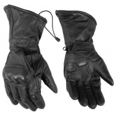 Daniel Smart Men's Gauntlet High-Performance Insulated Touring Leather Gloves, Black - American Legend Rider