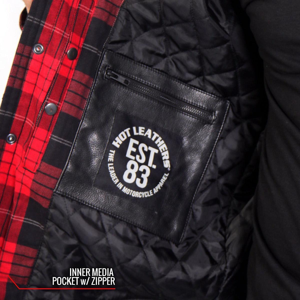 Hot Leathers Kevlar Reinforced Leather And Plaid Flannel Jacket - American Legend Rider