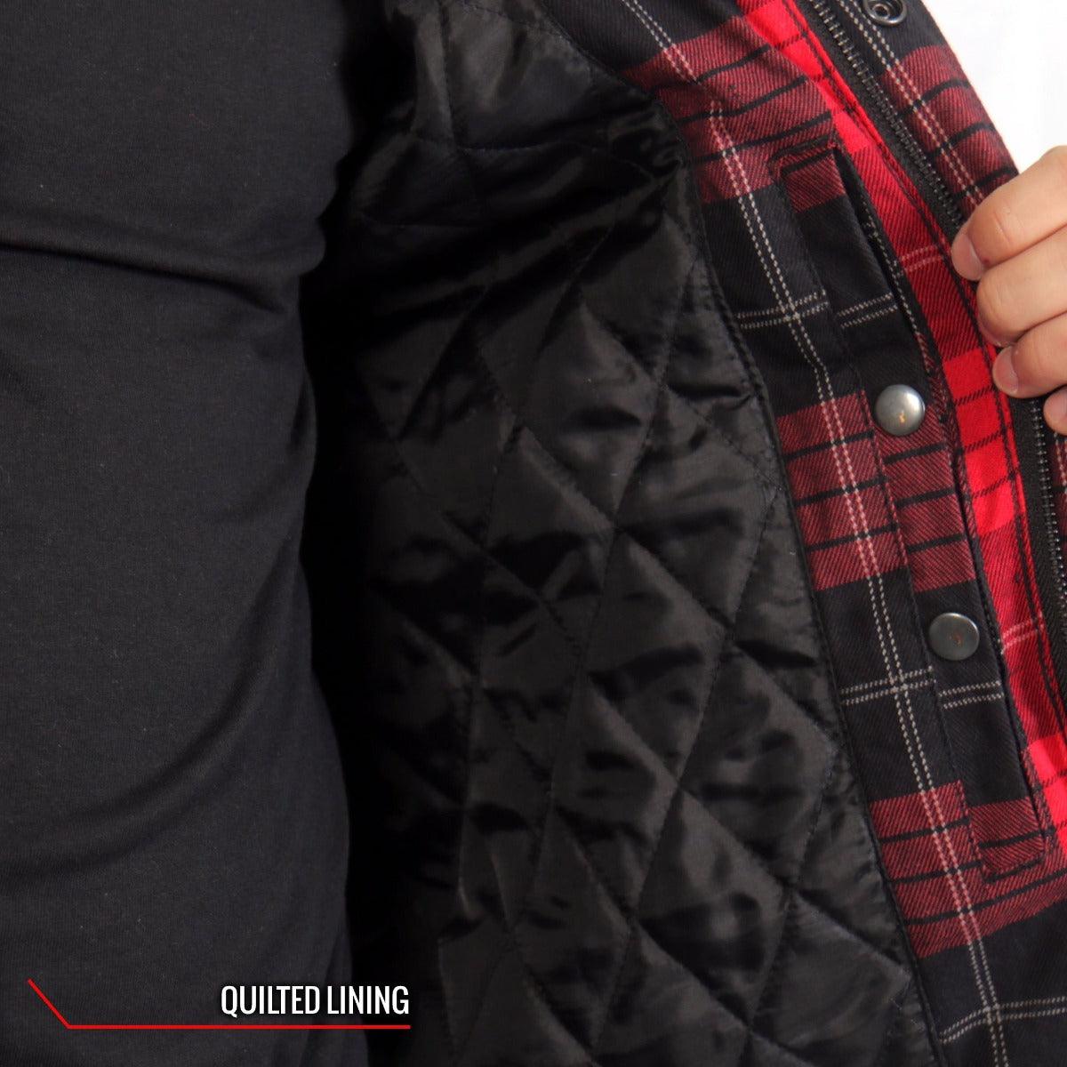 Hot Leathers Kevlar Reinforced Leather And Plaid Flannel Jacket - American Legend Rider