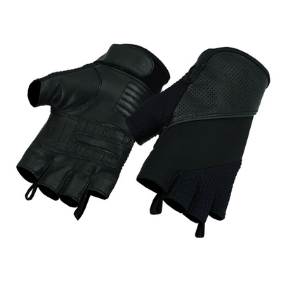 Daniel Smart Leather and Textile Fingerless Gloves - American Legend Rider