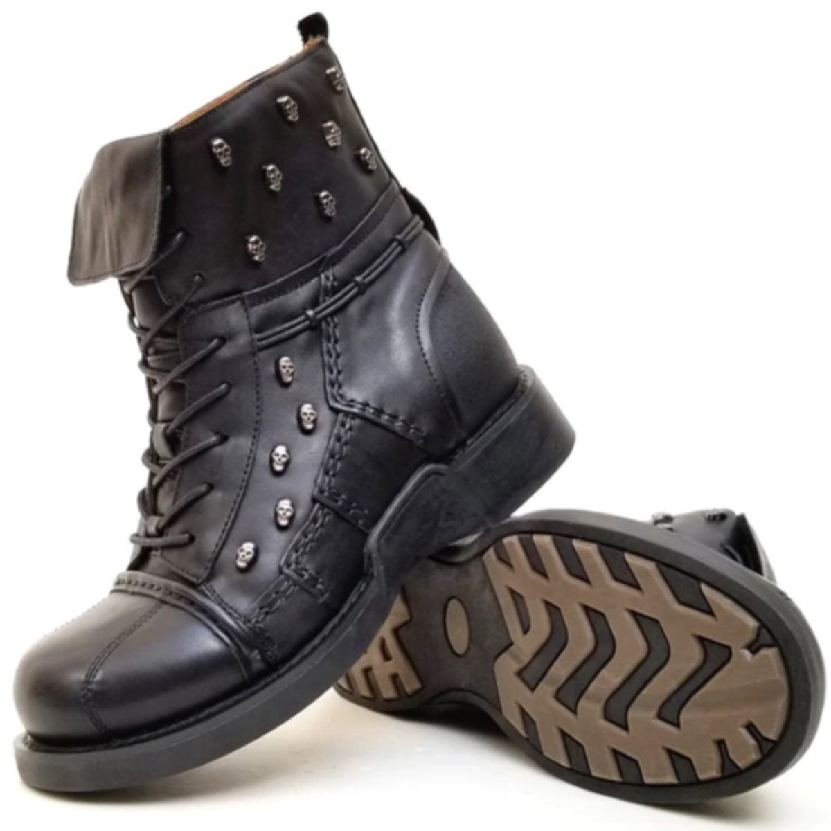 Lace Up Skull Boots