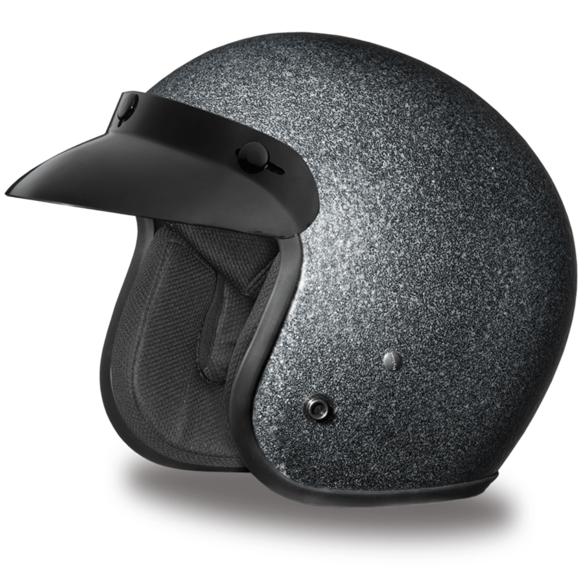 Daytona D.O.T. Cruiser Gun Metal Flake Motorcycle Open Face Helmet, Dark Gray - American Legend Rider