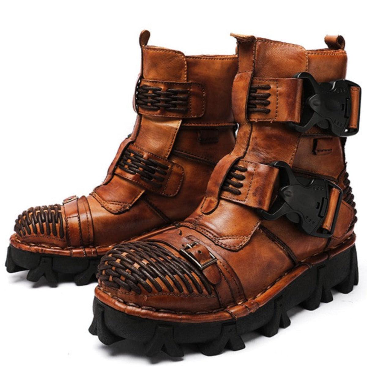 Handmade Western Cowboy Leather Boots, Brown - American Legend Rider