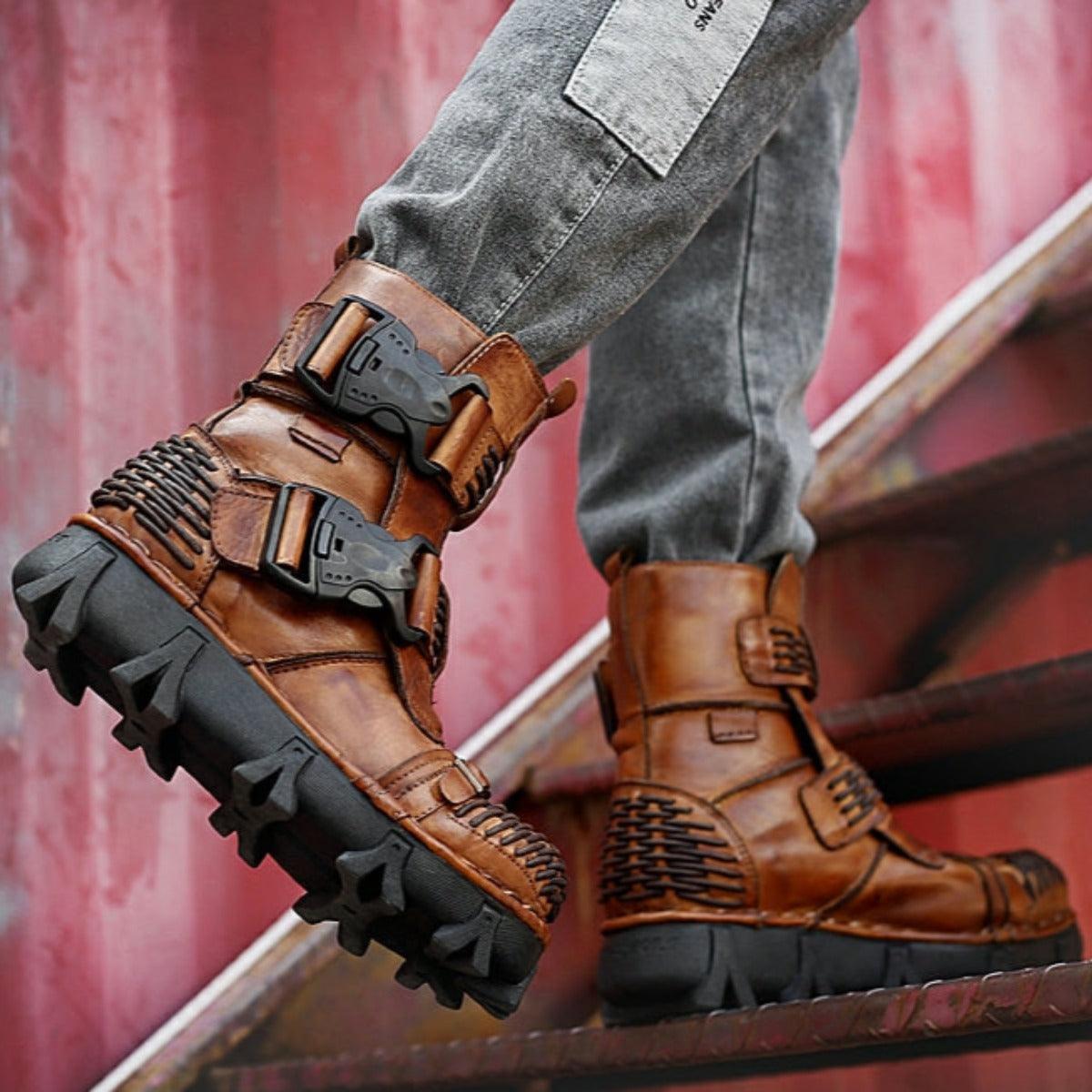 Handmade Western Cowboy Leather Boots, Brown - American Legend Rider