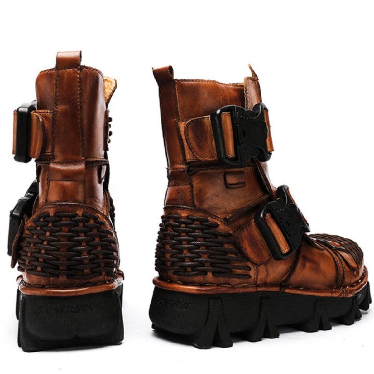 Handmade Western Cowboy Leather Boots, Brown - American Legend Rider