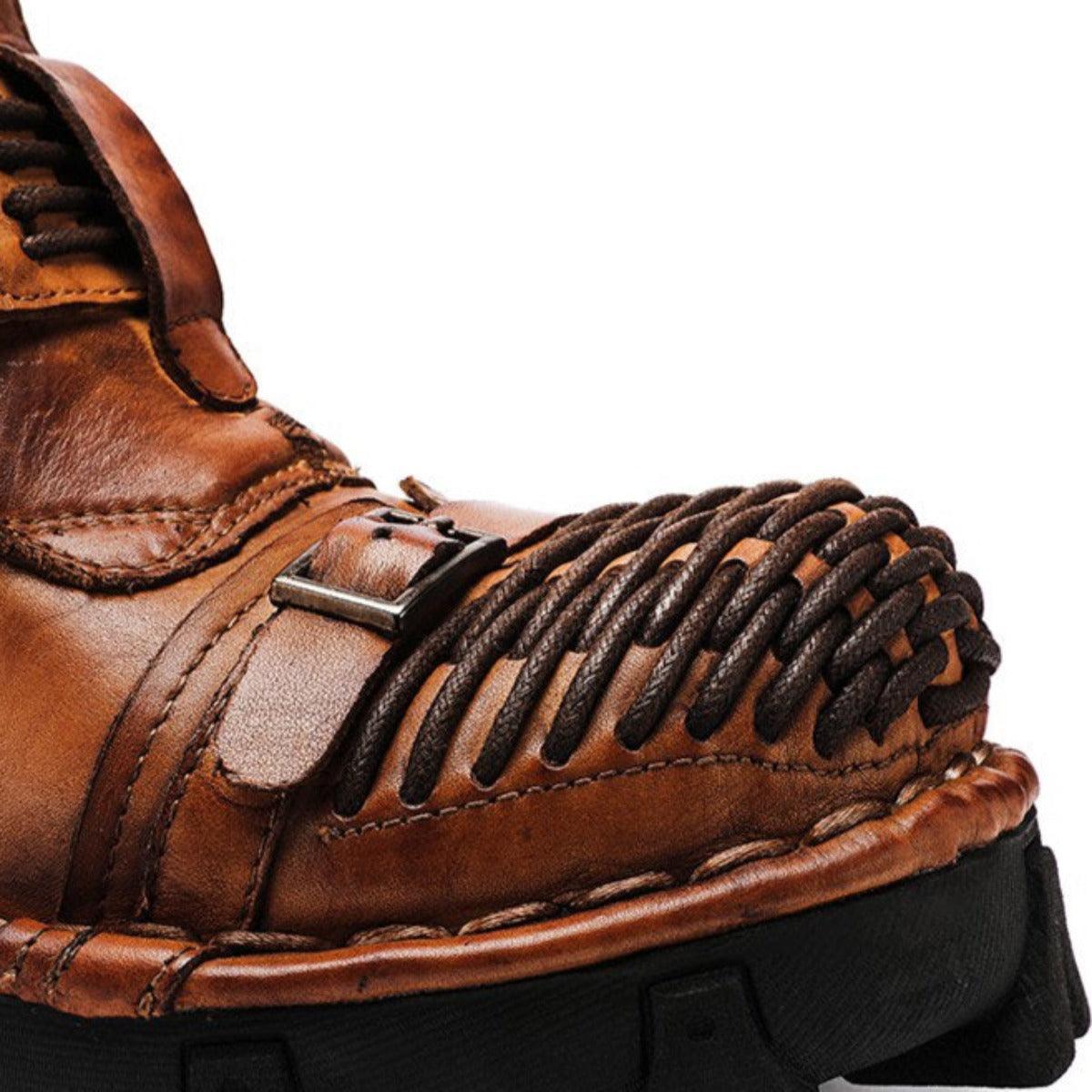 Handmade Western Cowboy Leather Boots, Brown - American Legend Rider