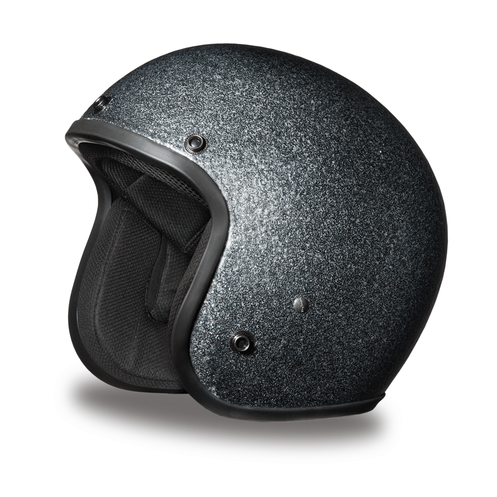 Daytona D.O.T. Cruiser Gun Metal Flake Motorcycle Open Face Helmet, Dark Gray - American Legend Rider