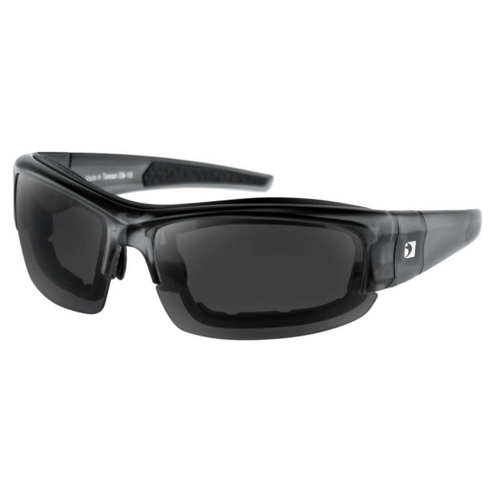 Bobster Rally Convertible Sunglasses, Matte Transparent Black Frame, 3 Lenses - Anti-fog Smoke, Yellow, Clear
